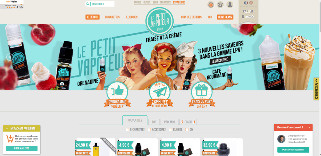 homepage site le petit vapoteur